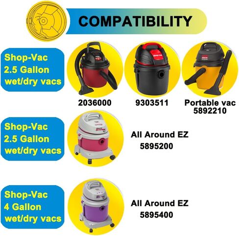 SpaceTent 40 كيس فلتر مكنسة كهربائية من النوع B، الجزء # 90668 - متوافق مع مكنسة Shop Vac 2-2.5 جالون و2.5 جالون في جميع أنحاء EZ Vacuum 9066800 in Kuwait