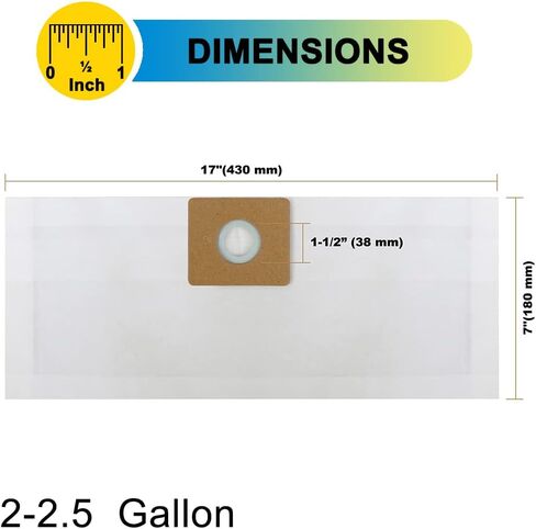 SpaceTent 40 كيس فلتر مكنسة كهربائية من النوع B، الجزء # 90668 - متوافق مع مكنسة Shop Vac 2-2.5 جالون و2.5 جالون في جميع أنحاء EZ Vacuum 9066800 in Kuwait