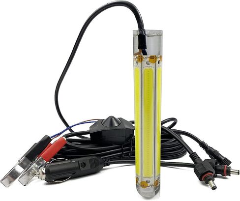 PYLITE DC12V 50W 6000Lumens COB عكس الضوء LED تحت الماء قارب الجليد الصيد ضوء مبتكر مدمج غاطس ليلة الصيد إغراء الطعم مكتشف الأسماك مصباح مع كابل 5 متر in Saudi Arabia