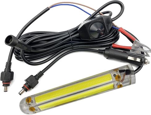 PYLITE DC12V 50W 6000Lumens COB عكس الضوء LED تحت الماء قارب الجليد الصيد ضوء مبتكر مدمج غاطس ليلة الصيد إغراء الطعم مكتشف الأسماك مصباح مع كابل 5 متر in Saudi Arabia