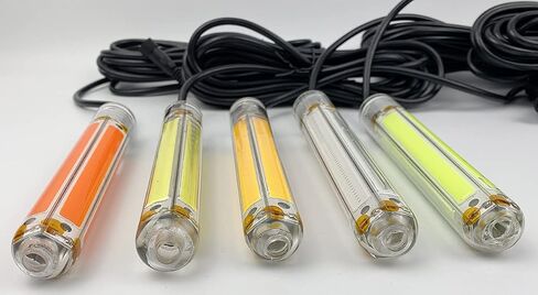 PYLITE DC12V 50W 6000Lumens COB عكس الضوء LED تحت الماء قارب الجليد الصيد ضوء مبتكر مدمج غاطس ليلة الصيد إغراء الطعم مكتشف الأسماك مصباح مع كابل 5 متر in Saudi Arabia