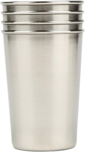 Mirenlife 6 Oz Stainless Steel Camping Cup Set, Portable Outdoor Travel Cups, Coffee Cups with Black Leather Storage Case, Set of 4 in Kuwait