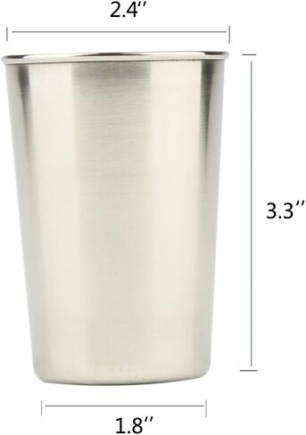 Mirenlife 6 Oz Stainless Steel Camping Cup Set, Portable Outdoor Travel Cups, Coffee Cups with Black Leather Storage Case, Set of 4 in Kuwait