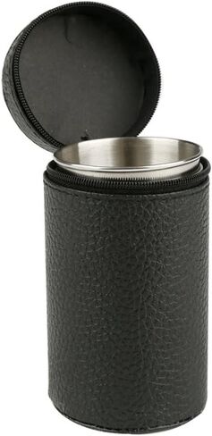 Mirenlife 6 Oz Stainless Steel Camping Cup Set, Portable Outdoor Travel Cups, Coffee Cups with Black Leather Storage Case, Set of 4 in Kuwait