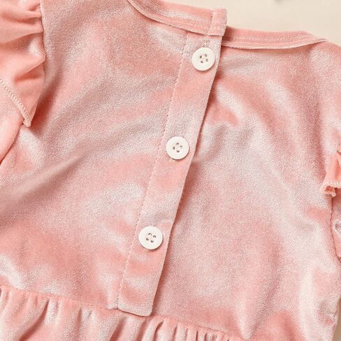 ملابس عيد الميلاد الأولى للفتيات من GRNSHTS بدلة رومبير مخملية بعمر سنة واحدة + رباط رأس 2 قطعة ملابس سحق الكيك in Kuwait