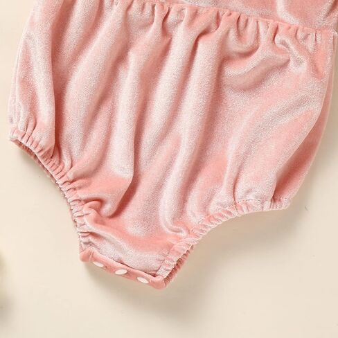 ملابس عيد الميلاد الأولى للفتيات من GRNSHTS بدلة رومبير مخملية بعمر سنة واحدة + رباط رأس 2 قطعة ملابس سحق الكيك in Kuwait