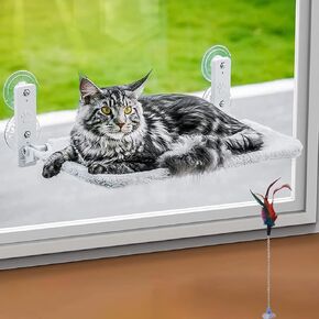 أرجوحة نافذة للقطط، سرير للقطط، نافذة للقطط، سرير معلق، نافذة للقطط لاسلكية، مع مصاصة قوية وإطار فولاذي، قوي، متين، سرير للقطط قابل للطي، مناسب لعتبة النافذة، سرير للقطط قوي in Kuwait