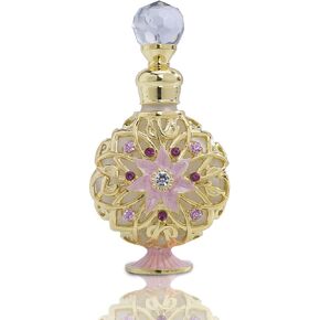 زجاجات عطر YU FENG Vintage Cherub Angel زجاجة عطر زجاجية كريستالية فارغة قابلة لإعادة الملء (أزرق، 30 مل)