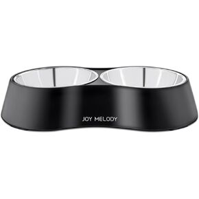 Joy Melody Non Slip Food and Water Bowl Set with Stand for Cat, Samll Dog, Rabbit, Stainless Steel Elevated Kitten Feeder, Anti Vomiting Dish for Puppy, Bunny, Dishwasher Safe, Whisker Fatigue in Saudi Arabia