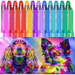 Bzeumk 12 Colors Washable Pet Hair Dye Fur Paint for Dog Cat Horses Cattle Livestock Farm Animal ID Marking Painting in Kuwait