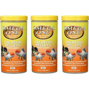 Omega One 3 Pack of Goldfish Medium Pellets, 8 Ounces Each