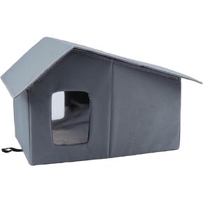 Outdoor Cat House, Waterproof Feral Cat Shelter with Removable Mat, Weatherproof Warm Cat Houses for Outdoor/Indoor Cats Small Dog House Anti-Collapse (Grey, 20 * 17 * 15inch) in Kuwait