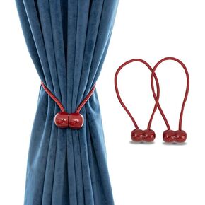 Emoly Magnetic Curtain Rope Tiebacks, Classic European Window Curtain Holders with Magnets for Blackout Curtain, Sheer Panels Draperies (Yellow, 2020) in Kuwait