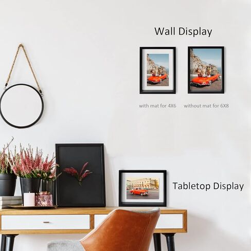 N/A+ Trwcrt 2 إطار صورة عائم مقاس 8 × 10، إطارات صور زجاجية مزدوجة تعرض ما يصل إلى 10 × 12 صورة لسطح المكتب أو التعليق على الحائط، أسود in Kuwait