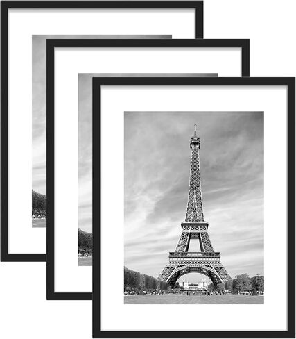 مجموعة إطارات ملصقات Abtgt مقاس 24 × 36 مكونة من 3 قطع، صور عرض 20 × 30 مع حصيرة أو 24 × 36 بدون حصيرة، إطار صورة لعرض التثبيت على الحائط، أسود in Saudi Arabia
