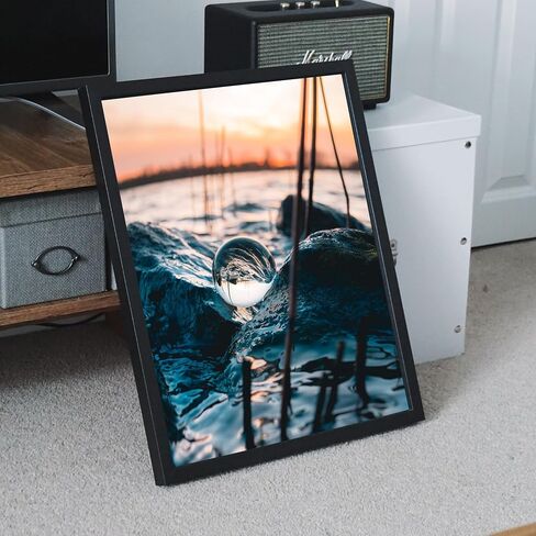 مجموعة إطارات ملصقات Abtgt مقاس 24 × 36 مكونة من 3 قطع، صور عرض 20 × 30 مع حصيرة أو 24 × 36 بدون حصيرة، إطار صورة لعرض التثبيت على الحائط، أسود in Saudi Arabia