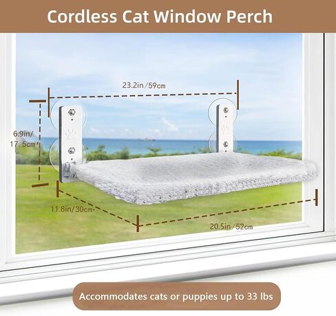 أرجوحة نافذة للقطط، سرير للقطط، نافذة للقطط، سرير معلق، نافذة للقطط لاسلكية، مع مصاصة قوية وإطار فولاذي، قوي، متين، سرير للقطط قابل للطي، مناسب لعتبة النافذة، سرير للقطط قوي in Kuwait