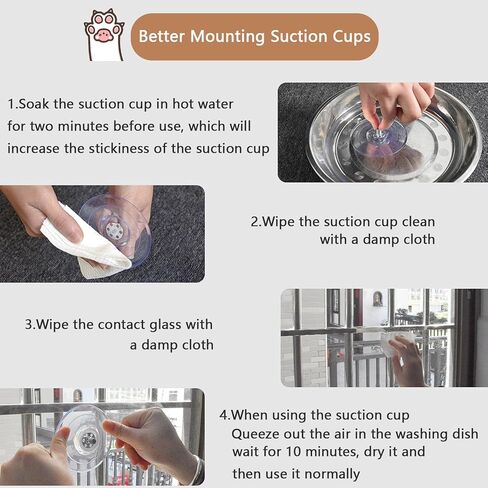 أرجوحة نافذة للقطط، سرير للقطط، نافذة للقطط، سرير معلق، نافذة للقطط لاسلكية، مع مصاصة قوية وإطار فولاذي، قوي، متين، سرير للقطط قابل للطي، مناسب لعتبة النافذة، سرير للقطط قوي in Kuwait