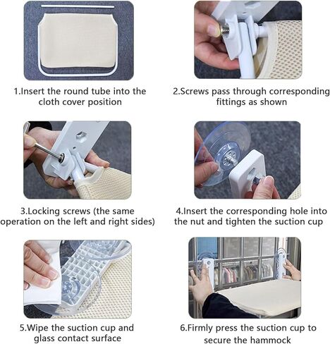 أرجوحة نافذة للقطط، سرير للقطط، نافذة للقطط، سرير معلق، نافذة للقطط لاسلكية، مع مصاصة قوية وإطار فولاذي، قوي، متين، سرير للقطط قابل للطي، مناسب لعتبة النافذة، سرير للقطط قوي in Kuwait