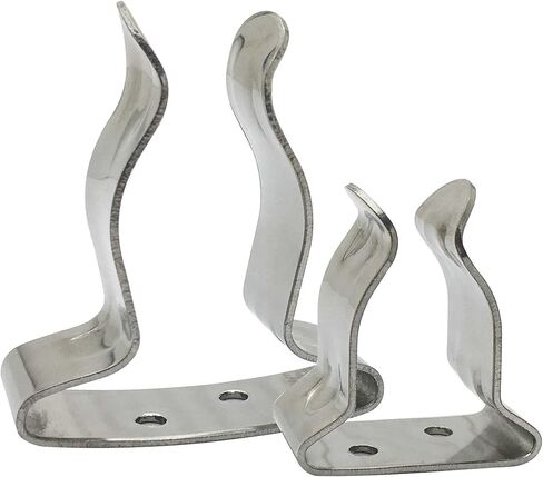 Everainbow- - حامل أدوات مشبك زنبركي بخطاف زنبركي - فولاذ مقاوم للصدأ بدرجة بحرية، لخطاف القارب، عمود القارب، رمح، قضيب الصيد، المجذاف، المكانس، مقبض الممسحة، أنابيب في مكانها - عبوة من قطعتين in Kuwait