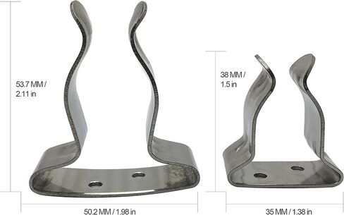 Everainbow- - حامل أدوات مشبك زنبركي بخطاف زنبركي - فولاذ مقاوم للصدأ بدرجة بحرية، لخطاف القارب، عمود القارب، رمح، قضيب الصيد، المجذاف، المكانس، مقبض الممسحة، أنابيب في مكانها - عبوة من قطعتين in Kuwait