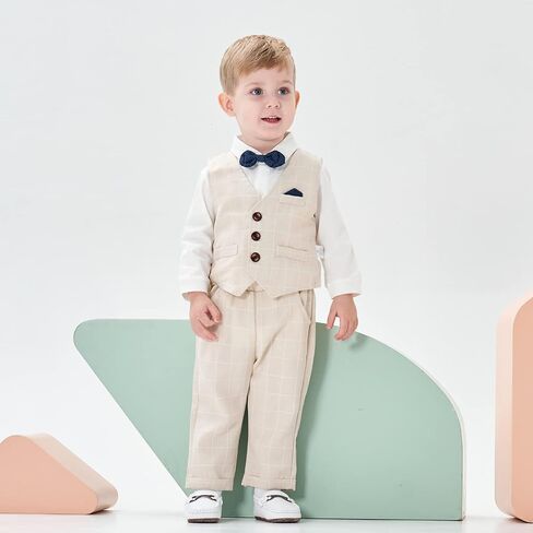 Volunboy Toddler Suit Boys Formal Wedding Guest Dress Outfit | graduation dress clothes, gentleman ring bearer bowtie outfit, back-to-school pants set, birthday photoshoot dressy outfit in Saudi Arabia