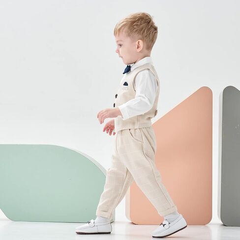Volunboy Toddler Suit Boys Formal Wedding Guest Dress Outfit | graduation dress clothes, gentleman ring bearer bowtie outfit, back-to-school pants set, birthday photoshoot dressy outfit in Saudi Arabia