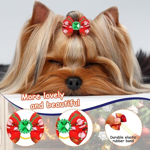 Yunlly 240 Pcs Thanksgiving Christmas Dog Hair Bows with Rubber Bands Halloween Puppy Bows Cute Style Pet Hair Bows Rhinestone Grooming Bows Cat Dog Topknot Bows Small Fall Holiday Bowknot Accessory in Saudi Arabia