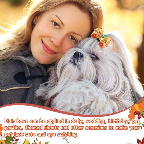Yunlly 240 Pcs Thanksgiving Christmas Dog Hair Bows with Rubber Bands Halloween Puppy Bows Cute Style Pet Hair Bows Rhinestone Grooming Bows Cat Dog Topknot Bows Small Fall Holiday Bowknot Accessory in Saudi Arabia
