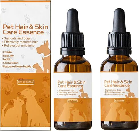 العناية ببشرة الحيوانات الأليفة، جوهر العناية بشعر الحيوانات الأليفة والشعر، العناية بشعر الكلاب، العناية بشعر القطط، العناية ببشرة القطط والكلاب، وملحق المعطف. (2 قطعة) in Kuwait