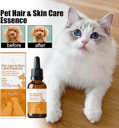 العناية ببشرة الحيوانات الأليفة، جوهر العناية بشعر الحيوانات الأليفة والشعر، العناية بشعر الكلاب، العناية بشعر القطط، العناية ببشرة القطط والكلاب، وملحق المعطف. (2 قطعة) in Kuwait