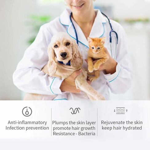 العناية ببشرة الحيوانات الأليفة، جوهر العناية بشعر الحيوانات الأليفة والشعر، العناية بشعر الكلاب، العناية بشعر القطط، العناية ببشرة القطط والكلاب، وملحق المعطف. (2 قطعة) in Kuwait