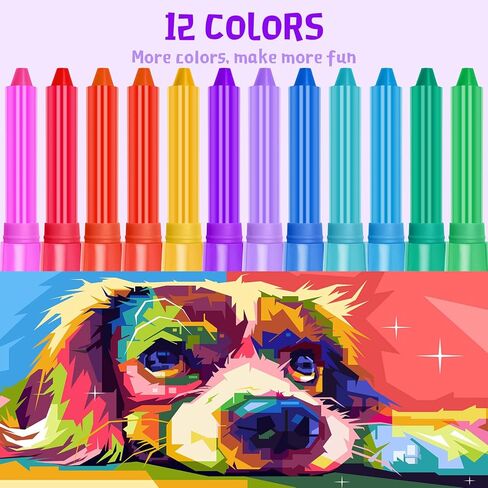 Bzeumk 12 Colors Washable Pet Hair Dye Fur Paint for Dog Cat Horses Cattle Livestock Farm Animal ID Marking Painting in Kuwait