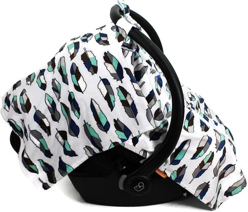 بطانية مقعد السيارة Dear Baby Gear - مظلة مقعد السيارة للرضع وغطاء شتوي - غطاء مقعد سيارة مريح للأطفال للبنات والأولاد - يمكن استخدامه كغطاء لعربة الأطفال - دببة سوداء - أسود ورمادي - مينكي منقوش - 40 بوصة × 30 بوصة in Kuwait