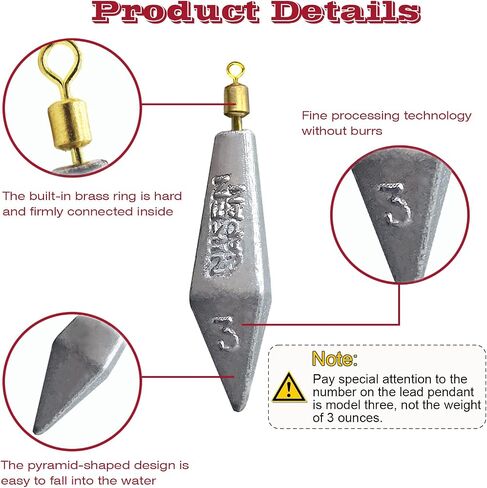 Fishing Weight Sinkers Kit, Triangle Bullet Lead Sinkers for Bass Catfish, Assorted Sizes 0.3oz-3oz, Lead Fishing Weights for Outdoor Fishing in Saudi Arabia