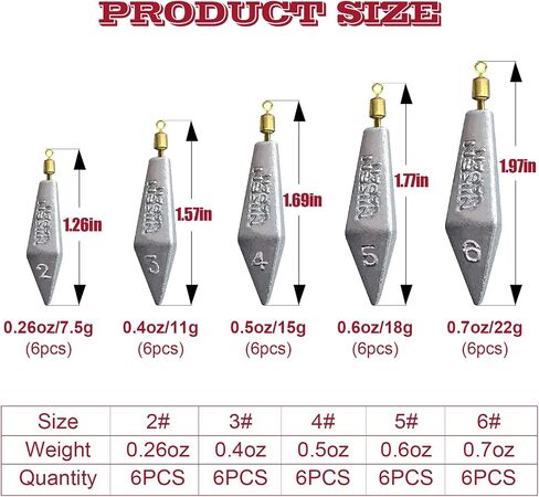 Fishing Weight Sinkers Kit, Triangle Bullet Lead Sinkers for Bass Catfish, Assorted Sizes 0.3oz-3oz, Lead Fishing Weights for Outdoor Fishing in Saudi Arabia