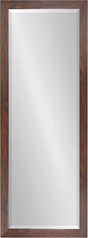 DesignOvation Beatrice Transitional Framed Panel Wall Mirror, 19 x 51, Walnut Brown, Chic Full Length Mirror for Wall in Kuwait