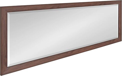 DesignOvation Beatrice Transitional Framed Panel Wall Mirror, 19 x 51, Walnut Brown, Chic Full Length Mirror for Wall in Kuwait