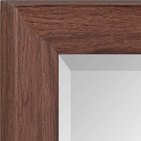 DesignOvation Beatrice Transitional Framed Panel Wall Mirror, 19 x 51, Walnut Brown, Chic Full Length Mirror for Wall in Kuwait
