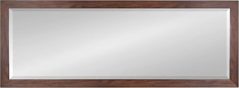 DesignOvation Beatrice Transitional Framed Panel Wall Mirror, 19 x 51, Walnut Brown, Chic Full Length Mirror for Wall in Kuwait