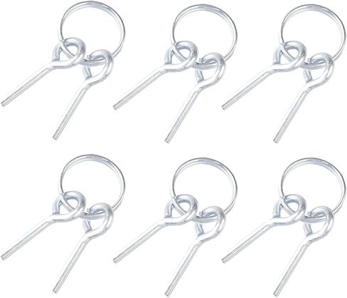 حلقات عمود الخيمة ودبابيس، 6 قطع من أداة بناء الخيمة المجلفنة من الفولاذ المقاوم للصدأ، ملحقات عمود الخيمة للتخييم والمشي لمسافات طويلة. in Kuwait