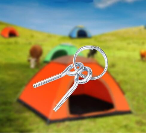 حلقات عمود الخيمة ودبابيس، 6 قطع من أداة بناء الخيمة المجلفنة من الفولاذ المقاوم للصدأ، ملحقات عمود الخيمة للتخييم والمشي لمسافات طويلة. in Kuwait