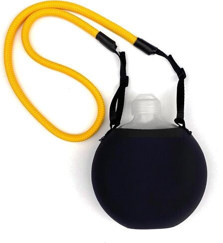 canu Canteen Reusable Plastic Water Bottle with Black Yulex Neoprene Case and Red Climbing Rope Carrying Strap - Great For Hiking, Climbing, Walking, Travel, Yoga, Gym, or Everyday Use - 22 FL OZ in Saudi Arabia