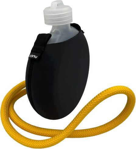 canu Canteen Reusable Plastic Water Bottle with Black Yulex Neoprene Case and Red Climbing Rope Carrying Strap - Great For Hiking, Climbing, Walking, Travel, Yoga, Gym, or Everyday Use - 22 FL OZ in Saudi Arabia