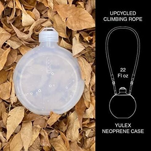canu Canteen Reusable Plastic Water Bottle with Black Yulex Neoprene Case and Red Climbing Rope Carrying Strap - Great For Hiking, Climbing, Walking, Travel, Yoga, Gym, or Everyday Use - 22 FL OZ in Saudi Arabia