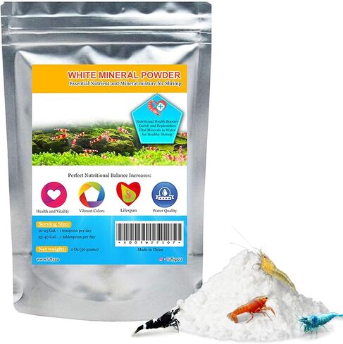 SunGrow White Mineral Powder, Calcium Enriched for Shrimp’s Stress-Free molting, Aids in Healthy & Active breeding, Improves Water Quality for Longevity, Imparts Color to Shrimps, 2 oz in Saudi Arabia
