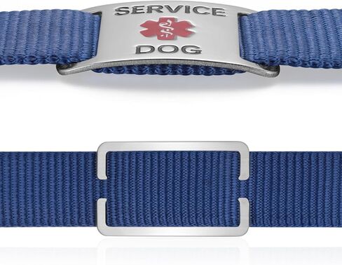 علامات خدمة الكلاب K9 من الفولاذ المقاوم للصدأ بدون ضوضاء من Leash King، تنزلق على طوق الكلب أو الحزام بسرعة وأمان - الفولاذ المقاوم للصدأ/صغير in Kuwait