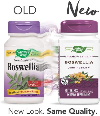 Nature's Way Standardized Boswellia, 40% Boswellic Acids per Serving, TRU-ID Certified, Vegetarian, 60 Tablets, Pack of 2 in Saudi Arabia