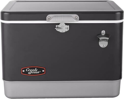 Creole Feast 54-Quart Portable Cooler, 4-Day Ice Retention Chest Box for Camping, Sports Activities, Fishing, BBQ and Beach Blast, Dark, CL5401D in Kuwait
