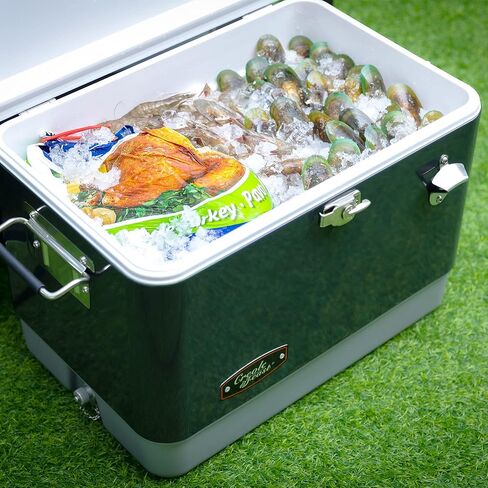 Creole Feast 54-Quart Portable Cooler, 4-Day Ice Retention Chest Box for Camping, Sports Activities, Fishing, BBQ and Beach Blast, Dark, CL5401D in Kuwait